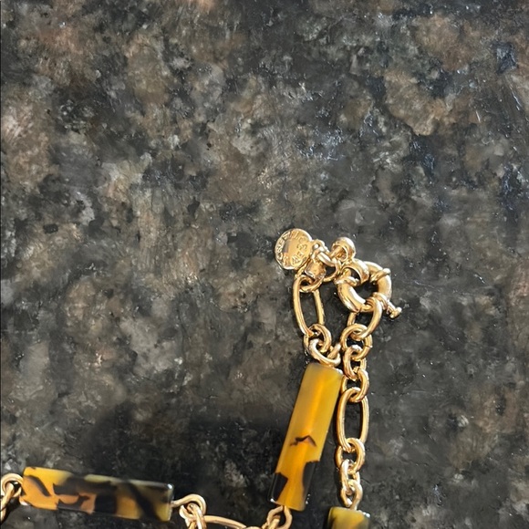 J Crew Elegant Gold and Brown Chain Necklace - Picture 3 of 3